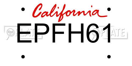 EPFH61 California License Plate
