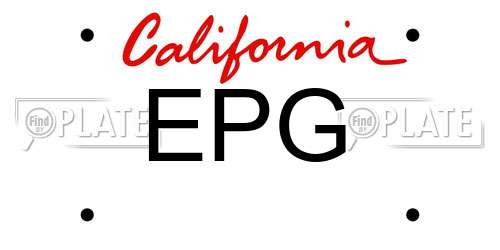 EPG California License Plate