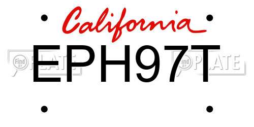 EPH97T California License Plate