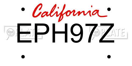 EPH97Z California License Plate