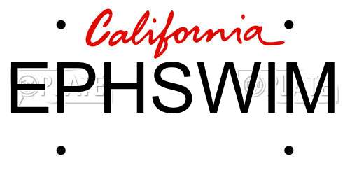 EPHSWIM California License Plate