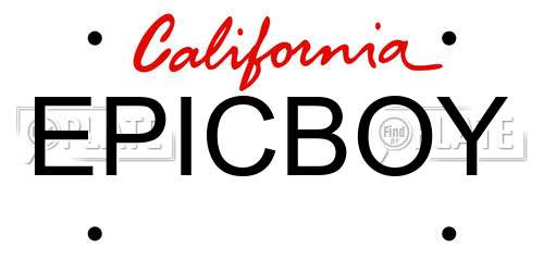 EPICBOY California License Plate