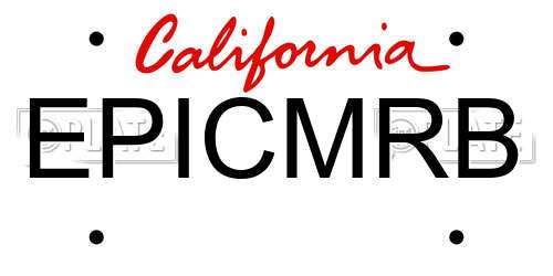 EPICMRB California License Plate