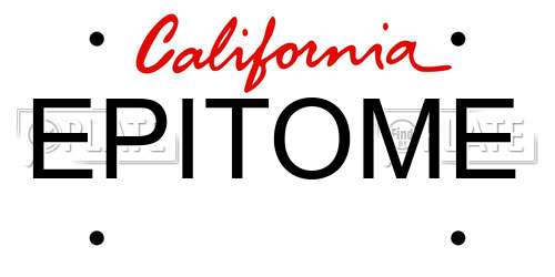 EPITOME California License Plate