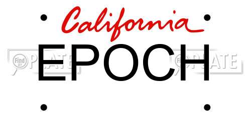 EPOCH California License Plate