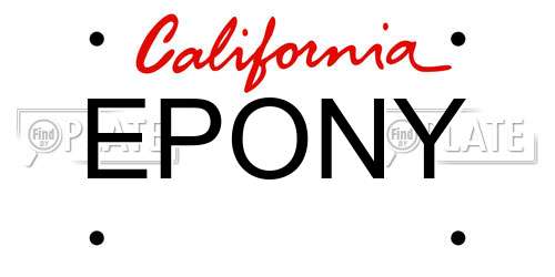EPONY California License Plate
