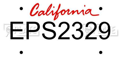 EPS2329 California License Plate