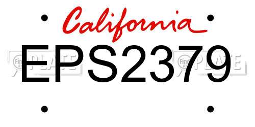 EPS2379 California License Plate
