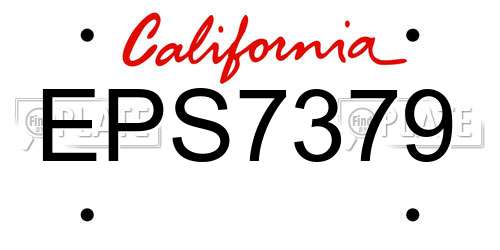 EPS7379 California License Plate