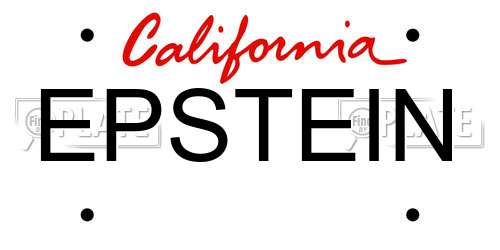 EPSTEIN California License Plate