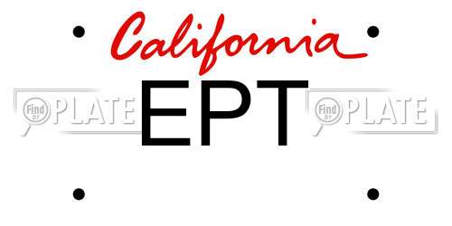 EPT California License Plate