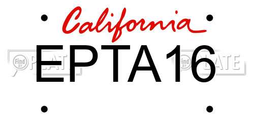 EPTA16 California License Plate