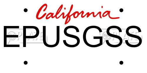 EPUSGSS California License Plate