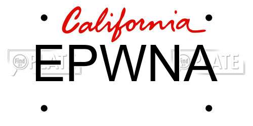 EPWNA California License Plate