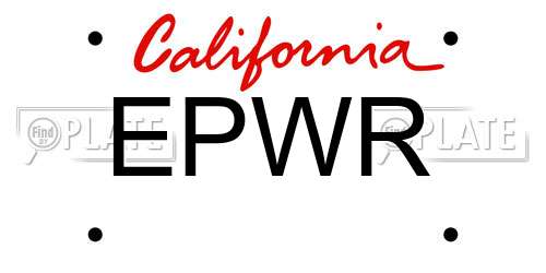 EPWR California License Plate