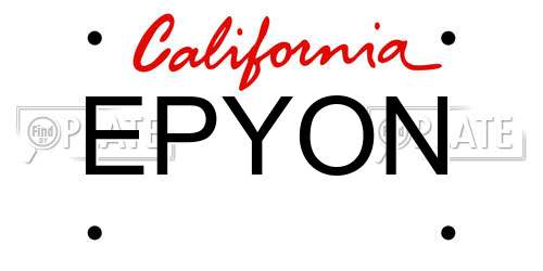 EPYON California License Plate
