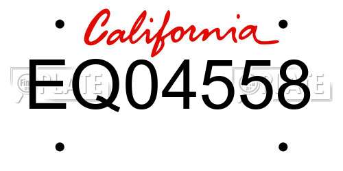 EQ04558 California License Plate