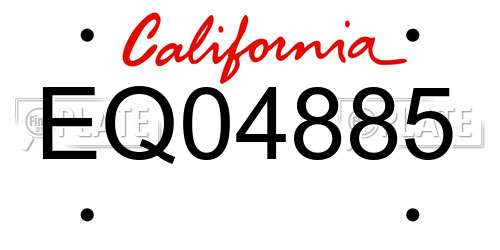 EQ04885 California License Plate