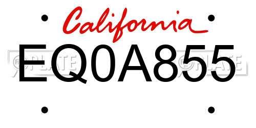 EQ0A855 California License Plate