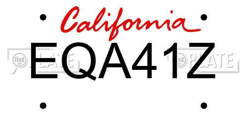 EQA41Z California License Plate