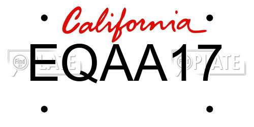 EQAA17 California License Plate