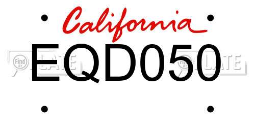 EQD050 California License Plate