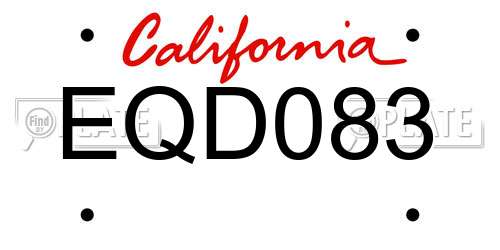 EQD083 California License Plate