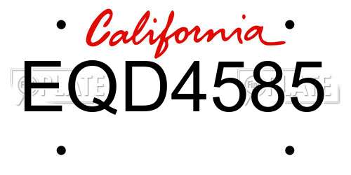 EQD4585 California License Plate