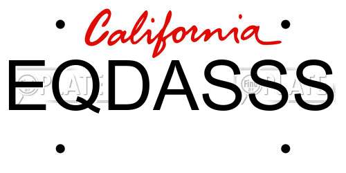 EQDASSS California License Plate