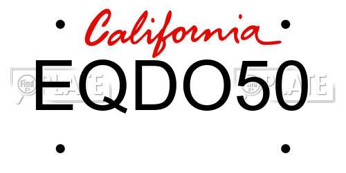 EQDO50 California License Plate