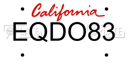EQDO83 California License Plate