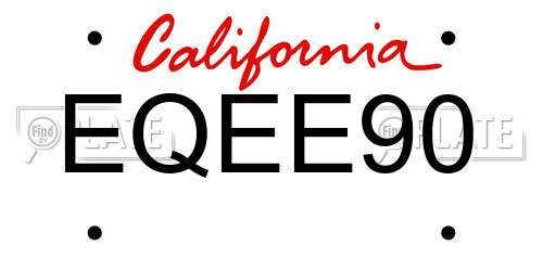 EQEE90 California License Plate