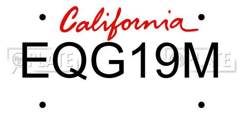 EQG19M California License Plate