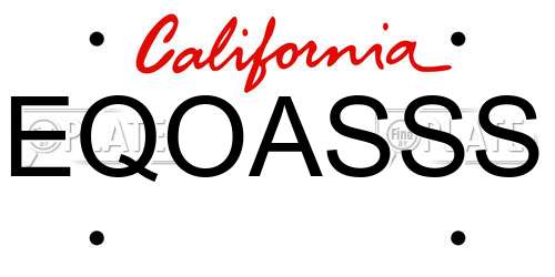 EQOASSS California License Plate