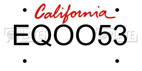EQOO53 California License Plate