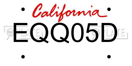 EQQ05D California License Plate