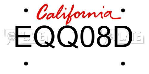 EQQ08D California License Plate