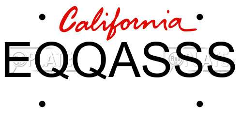 EQQASSS California License Plate