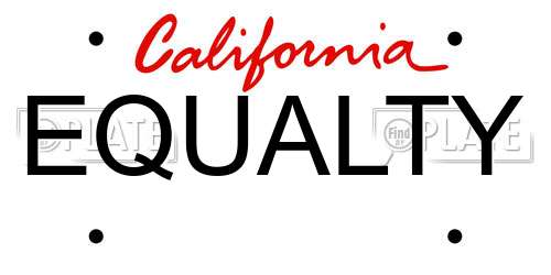EQUALTY California License Plate