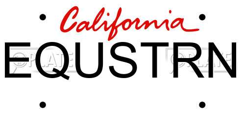 EQUSTRN California License Plate