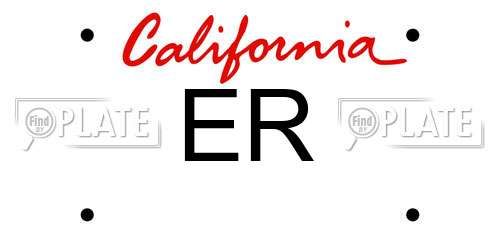 ER California License Plate