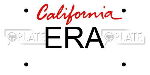 ERA California License Plate