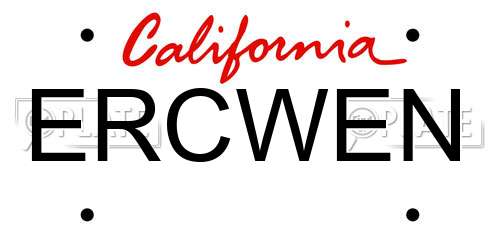ERCWEN California License Plate
