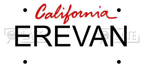 EREVAN California License Plate