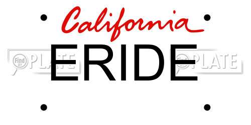 ERIDE California License Plate
