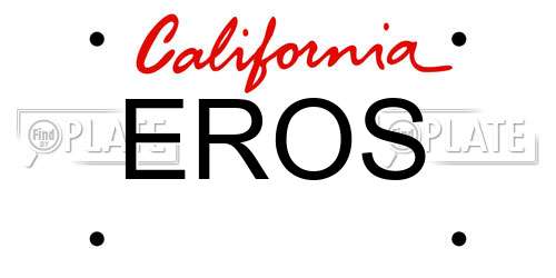 EROS California License Plate