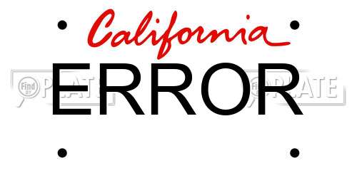 ERROR California License Plate