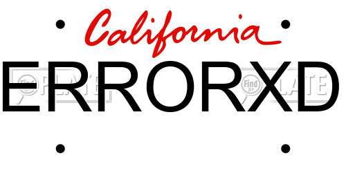 ERRORXD California License Plate