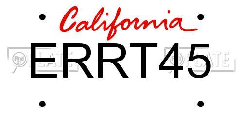 ERRT45 California License Plate