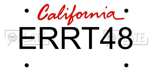 ERRT48 California License Plate